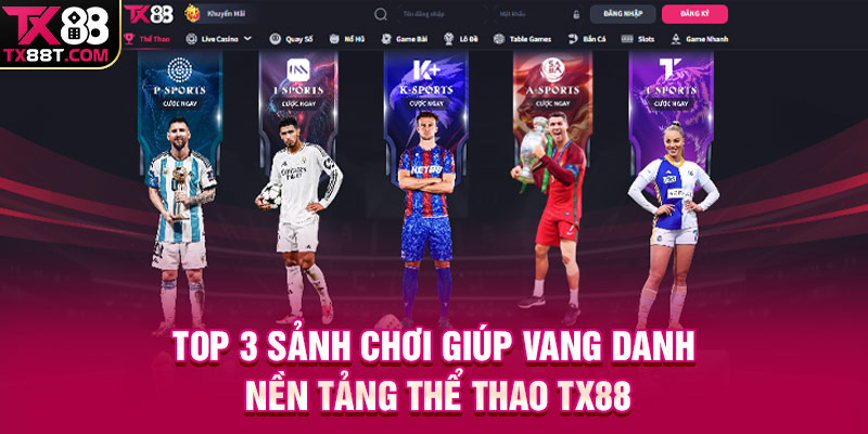 Top 3 sảnh chơi giúp vang danh nền tảng thể thao TX88
